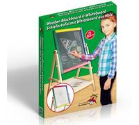 BAKAJI Lavagna per Bambini 2 in 1 Reversibile Lavagna per dipingere Lavagna Magnetica in Legno compresi Accessori