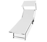 BAKAJI Lettino da mare stabilimento spiaggia in alluminio 190x70x40/90cm sdraio