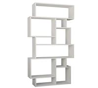 BAKAJI Libreria Scaffale 8 Ripiani Mensole in Legno MDF Design Moderno Mobile Scaffalatura Arredamento Soggiorno Salotto Casa Ufficio Dimensioni: 168,5 x 96 x 25,5 cm (Bianco)