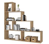 BAKAJI Libreria Scaffale A Scala Simms Legno MDF 4 Ripiani Casa Ufficio Per Riporre I tuoi Libri E Oggetti Vari (Quercia)