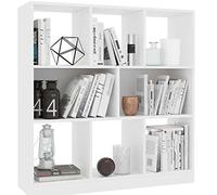 BAKAJI Libreria Scaffale da Terra 8 Vani Casa Ufficio Libri Biblioteca Armadio Mensole Design Moderno Arredamento Interno Mobile Scaffalatura Soggiorno Salotto Struttura in Legno (Bianco)