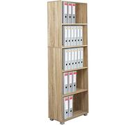 Mobile Ufficio Libreria 5 Ripiani Archiviazione documenti in Legno 60x31x190 cm
