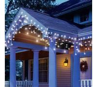 Bakaji Lighting Tenda Cascata Luminosa 510 x 90 cm Prolungabile Fino a 15 MT 189 LED con FLASH, Luci per Esterno Catena Natalizia IP44 (Bianco Freddo)
