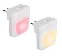 Bakaji Luci Notturne per bambini con sensore crepuscolare Set 2 pezzi con 6 LED Rispamio energetico 3 Funzioni Luce Bianco Caldo Freddo RGB Cambio Color Dimmerabile Illuminazione Cameretta (Design 2)