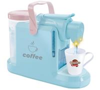 BAKAJI Macchina per il Caffè Giocattolo per Bambini Fedele Riproduzione, Coffee Maker Elettrodomestico Gioco di Emulazione Finzione con Serbatoio di Acqua Vera e Tazzina, Idea Regalo (Blu)