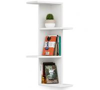 BAKAJI Mensola Scaffale Libreria da Parete Angolare Design Moderno con 4 Mensole Ripiani Angolo Scaffalatura Struttura in Legno MDF Decorazione Muro Arredamento Casa Ufficio 85 x 42 x 42 cm Bianco