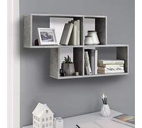 BAKAJI Mensola Scaffale Libreria da Parete Design Moderno con 4 Mensole Ripiani Struttura in Legno MDF Bicolore Dimensione 100 x 53 x 19,5 cm Decorazione Muro Arredamento Casa Uffcio (Grigio Bianco)