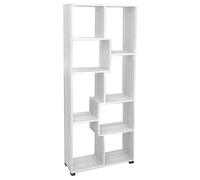 BAKAJI Mobile Libreria in Legno Truciolare 8 Scomparti Colore Rovere Sbiancato Bianco Ideale per Ogni Tipo di Arredamento
