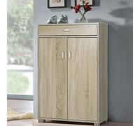 BAKAJI Mobile Madia con Cassetto Doppia Anta e 5 Ripiani Interni Mobiletto Credenza Armadio Multiuso Cucina Bagno Ufficio Design Moderno in Legno MDF Dimensione 63 x 33 x H95 cm (Quercia)