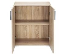 BAKAJI Mobile Madia con Doppia Anta Armadio Multiuso, Design Moderno Legno MDF Dimensione 77 x 31 x 60 cm (Quercia)