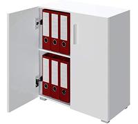 Mobile Madia con Doppia Anta 2 Ripiani Mobiletto Credenza Cucina Bagno Bianco