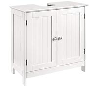 BAKAJI Mobile Sotto Lavabo Bagno 2 ripiani con Doppia Anta Chiusura Magnetica in Legno MDF Dimensione 60 x 30 x 60 cm Colore Bianco