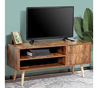 BAKAJI Mobile TV in Legno effetto anticato con 2 Ripiani Porta Console Videogiochi DVD Mobiletto basso Porta Televisore Design Moderno Industriale (110 x 40 x 50 cm)