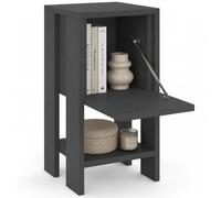 BAKAJI Mobiletto Armadietto Comodino in Legno MDF Ripiano Interno Chiusura ad Anta Tavolino Laterale Divano Mobile Arredamento Casa Ufficio Design Moderno Industriale 55 x 30 x 30 cm (Antracite)