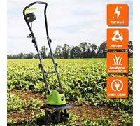 Bakaji Motozappa per Orto Elettrozappa Potenza 750W Zappatrice Zappa a Motore Elettrica 4 Lame da 20cm Larghezza Lavoro 32cm Velocità 380 rpm con Manico Ergonomico Coltivazione Giardino