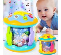 BAKAJI Ocean Paradise Giochi Bambini 1 Anno Montessori Rotante, Giocattolo con Musica, Luci Led, Gioco per Neonato con 2 Colori Assortiti, Idea Regalo, Proiettore Musicale Giocattoli Educativi