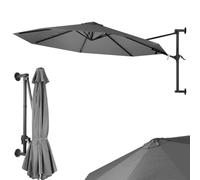 Ombrellone a muro 300cm Parasole Parete Struttura Metallo Gazebo Air Vent Grigio
