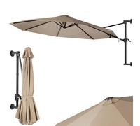 Ombrellone a muro 300 cm Parasole Parete Struttura Metallo Gazebo Air Vent Ecru