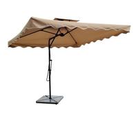BAKAJI Ombrellone da Giardino Decentrato 2,5 x 2,5 Mt Palo in Metallo Chiusura a Leva Base a Croce Sistema Air Vent Arredamento Esterno Gazebo Terrazzo Esterno (Beige)