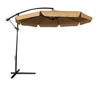 Ombrellone Giardino Decentrato 3x3 Moka Telo con pendente Palo Alluminio Gazebo