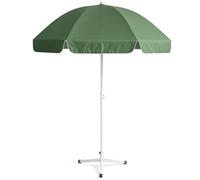 BAKAJI Ombrellone da Mare Diametro 240 cm con Palo in Acciaio Resistente, Parasole da Spiaggia, Protezione UV, Resistente alle Intemperie, Apertura e Chiusura Facilitati (Verde)