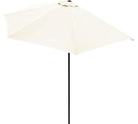 BAKAJI Ombrellone Mezzaluna a Parete da Giardino Grandezza 270 cm, Parasole a Muro da Esterno con Copertura Waterproof e 5 Ribs Stecche, Ideale per Bar, Ristorante, Patio, Balcone (Beige)