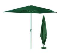BAKAJI Ombrellone Rotondo da Giardino Palo Centrale Diametro 3 Mt Palo Acciaio Chiusura a Carrucola Sistema Air Vent Arredamento Esterno Gazebo Piscina Giardino Terrazzo Ambienti Esterni (Full Verde)