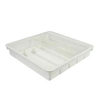 BAKAJI Organizer Porta Posate 9 Scomparti per Cassetto Cucina Contenitore in Plastica Bianco Vassoio Portaposate