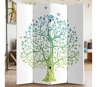 Paravento Separe' 4 Pannelli Con Stampa Fronte Retro Albero della Vita Divisorio