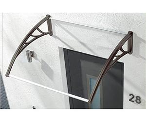 BAKAJI Pensilina Tettoia per Esterno Modulabile Elba Policarbonato Trasparente (120 x 100 cm)