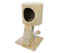 Bakaji Pets Collection Albero Tiragraffi Palo per Gatti con Cuccia Gioco Altezza 51 cm Colore Beige