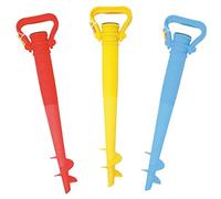 BAKAJI Picchetto Puntale per Ombrellone da Spiaggia, Trivella da Mare con Ancoraggio Presa Sabbia e Terreno, Supporto Rimovibile in Plastica Dura e Dimensioni 42 cm, Fissaggio Semplice e Veloce