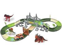 Pista Macchinine Flessibile Parco Dinosauri Costruzione 192pz con Macchinina