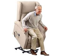 Poltrona Alzapersona Elettrica Motorizzata Reclinabile Ecopelle Beige Anziani