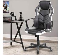 BAKAJI Poltrona Presidenziale Ergonomica Sedia Gaming Racing da Scrivana in Eco Pelle Arredo Ufficio Casa Cameretta Sala Riunioni Regolabile in Altezza Girevole e Direzionale