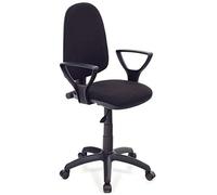 BAKAJI Poltrona Sedia Scrivania Ufficio Presidenziale in Tessuto e Struttura in Polipropilene Rotazione 360 Gradi Direzionale Altezza Regolabile (Nero)