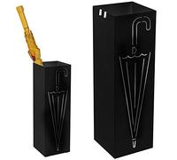 Portaombrelli in Ferro Design Quadrato Stand Nero Vaschetta Salvagoccia