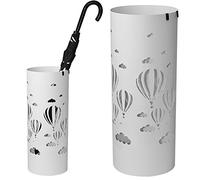 Portaombrelli Ferro Design Rotondo Stand Bianco Vaschetta Salvagoccia