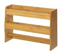 Bakaji Portarotolo da Parete, 3 Rotoli Cucina in Legno Bambù Porta Scottex e Alluminio