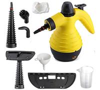 Bakaji Pulitore a Vapore Portatile Potenza 1050W Pressione 3,2 BAR 28g/min Serbatoio 300ml Riscaldamento Rapido con Beccuccio Girevole 360 Gradi Blocco di Sicurezza e Accessori Pulizia Casa (Giallo)