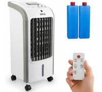 BAKAJI Raffrescatore ad Aria Fredda con 2 Blocchi Refrigeranti e Telecomando per Controllo da Distanza, Serbatoio 4 Litri, Air Cooler Silenzioso, Oscillazione Automatica 60°, 25 x 26.5 x 57 cm