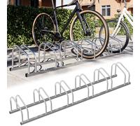 BAKAJI Rastrelliera per Biciclette da Pavimento o Parete Stand Parcheggio Esterno per Bici in Acciaio Porta Bici con Materiale di Montaggio Incluso (6 Posti)