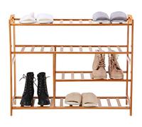Scarpiera Scaffale Libreria Casa 5 Ripiani Legno Bambu 80x26x69cm Ingresso Casa