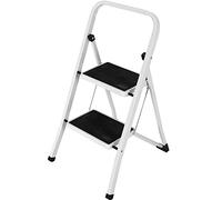 Scala Scaletta Pieghevole 2 Gradini Antiscivolo Sgabello Scaletto Acciaio Nero