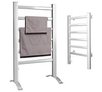 Bakaji Scaldasalviette Termoarredo Elettrico da Bagno 2in1 da Terra e Parete Asciugabiancheria Portasciugamani con Elementi in Alluminio Riscaldanti (6 elementi)