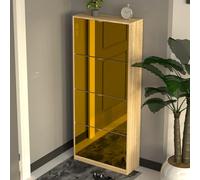 BAKAJI Scarpiera con Ante a Specchio Ribaltabili, Porta Scarpe con Ripiani a Ribalta e Maniglie, Struttura Salvaspazio Design Moderno, Ideale per Soggiorno, Ingresso, Salotto, Ufficio (4 Ante Bronzo)