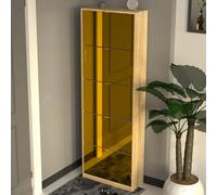 BAKAJI Scarpiera con Ante a Specchio Ribaltabili, Porta Scarpe con Ripiani a Ribalta e Maniglie, Struttura Salvaspazio Design Moderno, Ideale per Soggiorno, Ingresso, Salotto, Ufficio (5 Ante Bronzo)