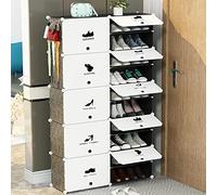 BAKAJI Scarpiera Modulare 10 Cubi Salvaspazio Mobile Porta Scarpe Componibile Modulabile SComparto 2 Ripiani Capacità 40 Paia Storage Organizer Portatile Ingresso Casa Design Moderno