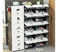 BAKAJI Scarpiera Modulare 15 Cubi Salvaspazio Mobile Porta Scarpe Componibile Modulabile SComparto 2 Ripiani Capacità 60 Paia Storage Organizer Portatile Ingresso Casa Design Moderno