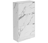 BAKAJI Scarpiera Portascarpe in Legno MDF con 3 Ante Porta Scarpe a Ribalta Maniglie a Scomparsa Doppia Profondità Dimensioni Compatte Slim 63 x 24 x 115 cm Salvaspazio Ingresso Casa (Marmo)